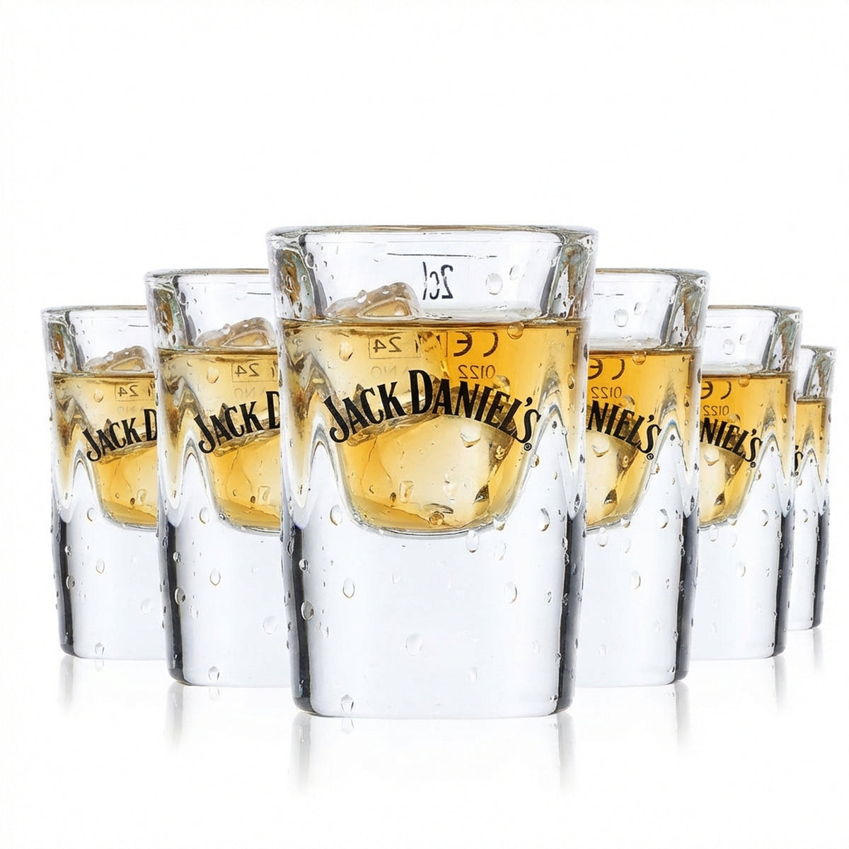 6x Jack Daniels Whiskey Shot Glasses 2cl Shot Glasses