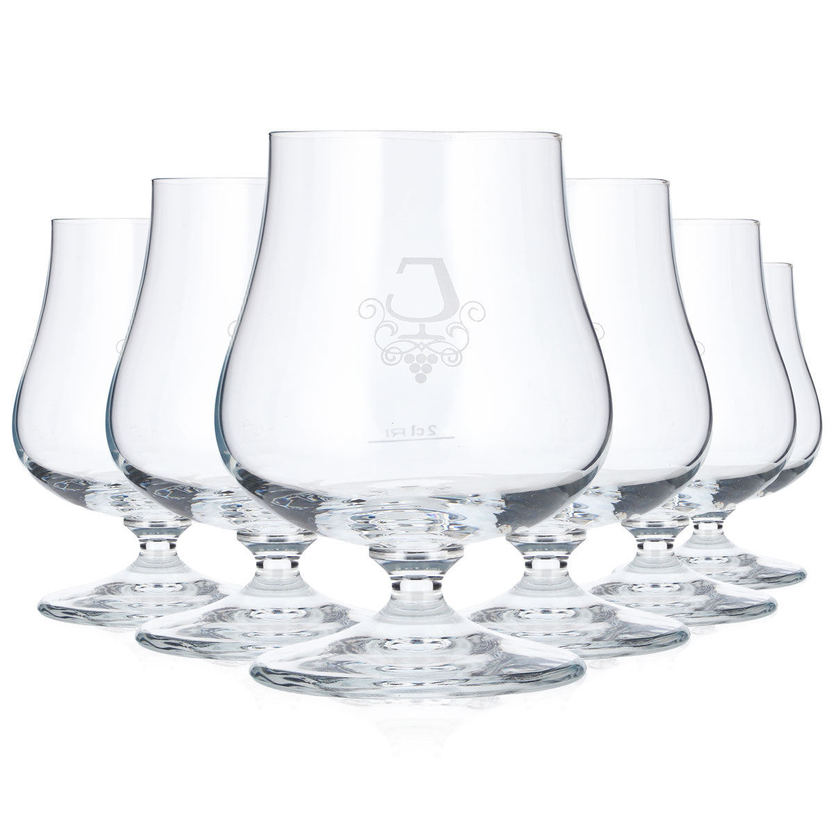 6 Jacobi Brandy Glasses, 2 cl, Swivel-Top RC Whiskey Tumblers (Set of 6)