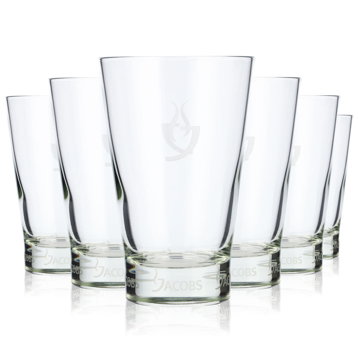 6x Jacobs Coffee Glass Latte Glass Cappuccino Glass 0.28l Satin-finished Logo – View 6