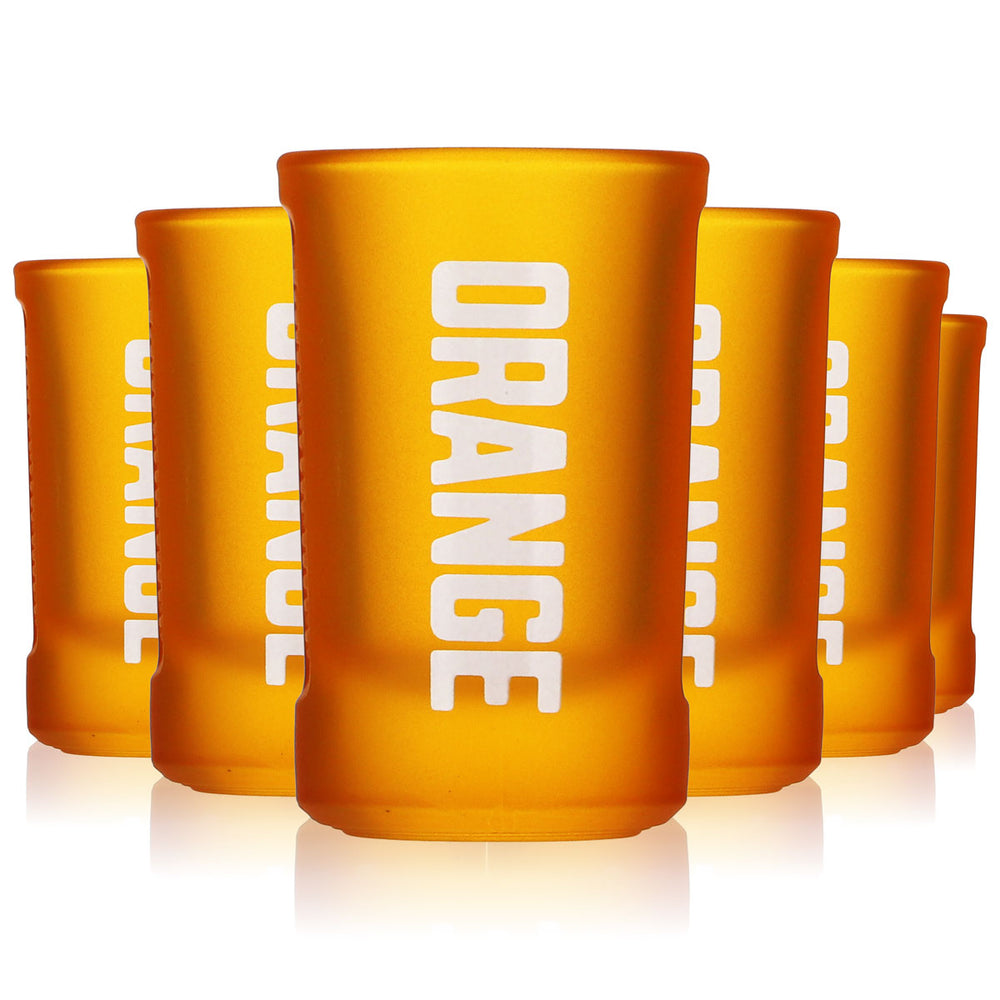 6x Jägermeister Liqueur Glass 2cl Shot Glass Stamper Shot Glass "Orange" Böckling