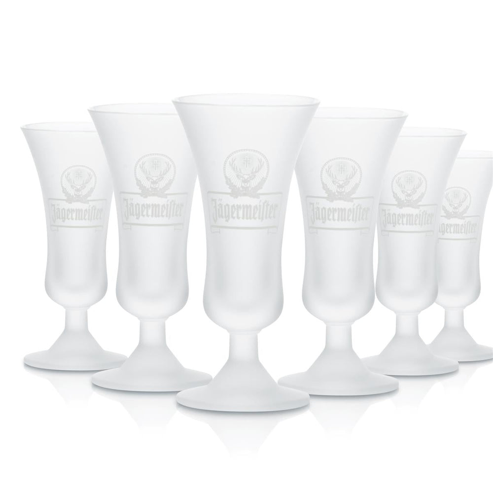 6x Jägermeister Glass 4cl Shot Glass Goblet Glass Satin Finish Shot Glass Set