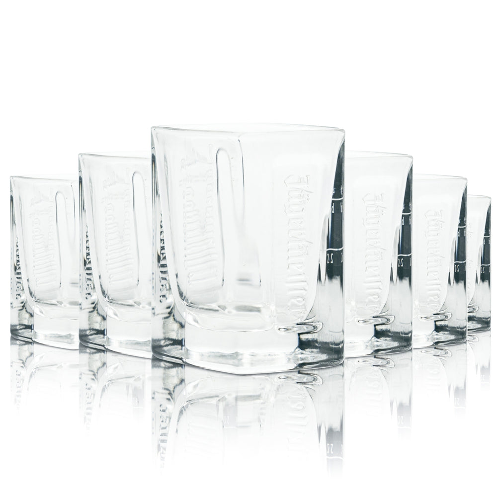 6x Jägermeister Manifesto Glass 2cl 4cl Shot Glasses Relief Schnapps Shot Glasses