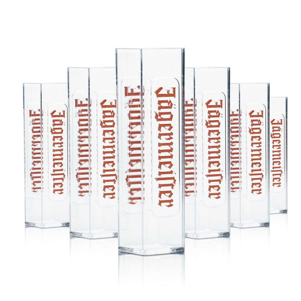 6x Jägermeister Shot Glass Tooter 2cl Acrylic Plastic Short Shot Glasses Gastro