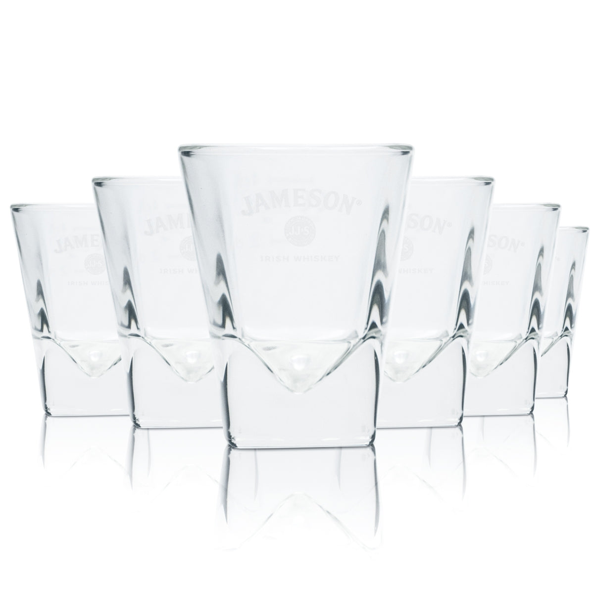 6x Jameson Shot Glass 4cl Short Stamper Whiskey Glasses "Prism" Calibrated Gastro Bar