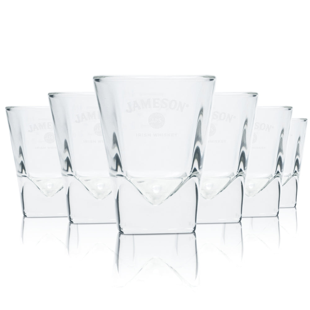 6x Jameson Shot Glass 4cl Short Stamper Whiskey Glasses "Prism" Calibrated Gastro Bar