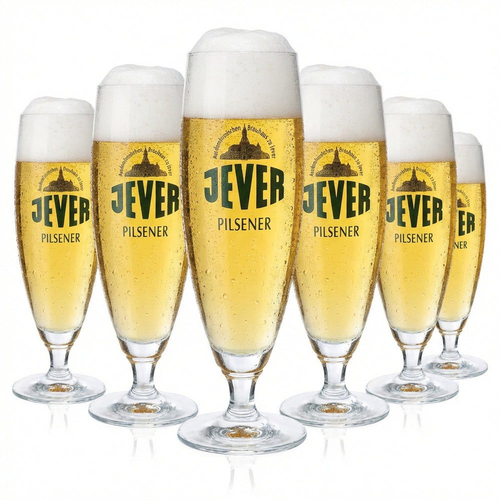6x Jever Beer Glass 0.3l Trophy Glass Beer Glasses "Pilsener" Lettering Rastal