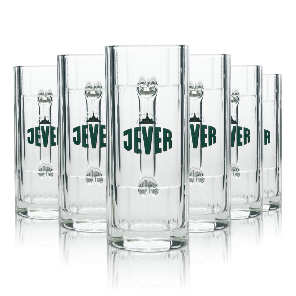 6x Jever beer glass mug Pilsener 0.3l rastal