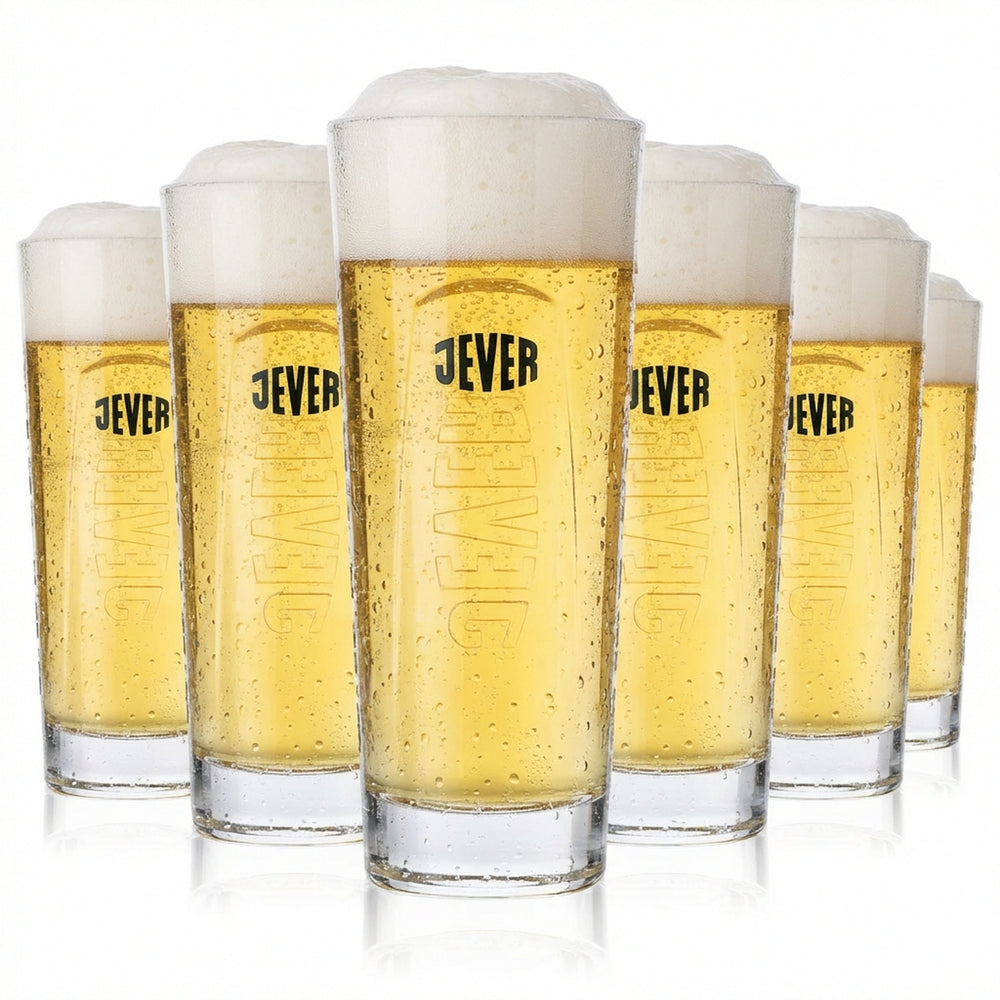 6x Jever Beer Scene Glass Beer Glasses 0.3l Glasses Heavy Design
