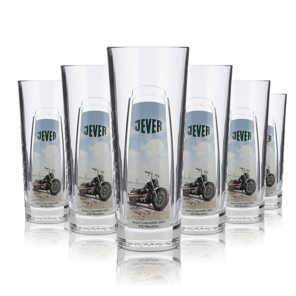 6x Jever Collector's Glass Special Edition 0.4l Harley Days Custom Bike HDV Rod 2012