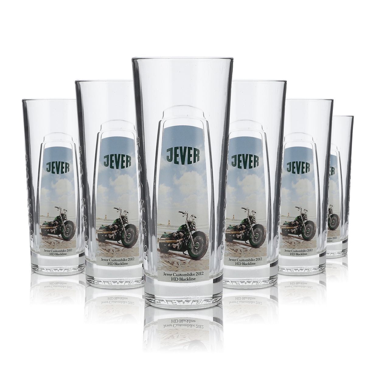 6x Jever Collector's Glass Special Edition 0.4l Harley Days Custom Bike HDV Rod 2012