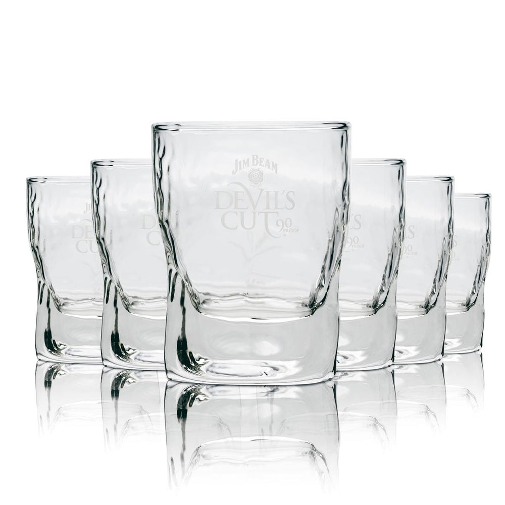 6x Jim Beam Glass 0.25l Devils Cut Whiskey Tumbler Glass Long Drink Glass Set