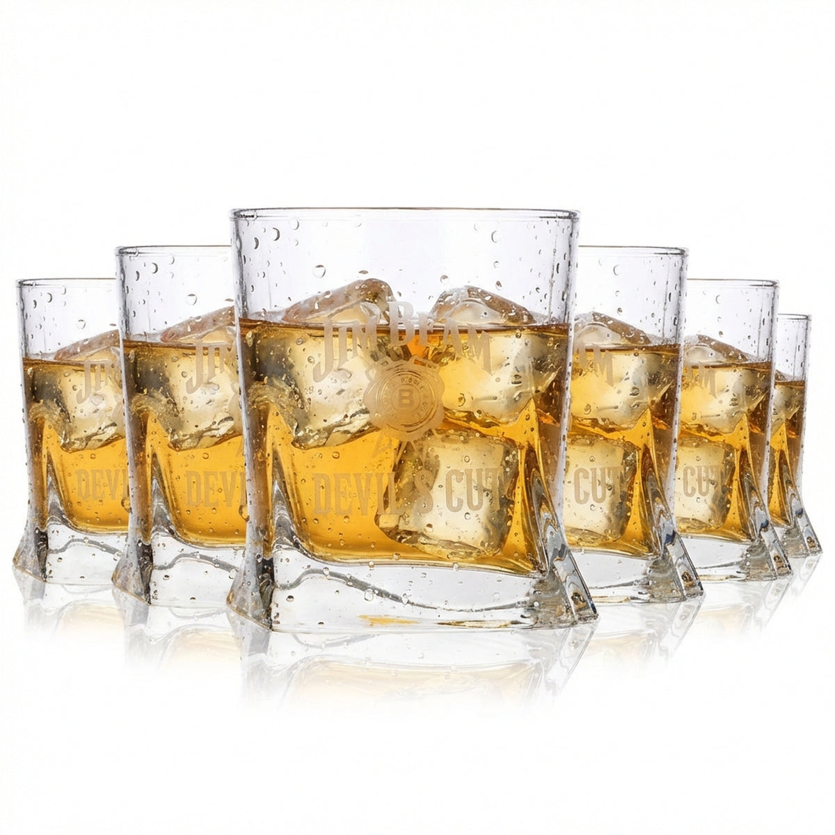 6x Jim Beam Whiskey Glasses 0.27l Tumbler "Devils Cut"