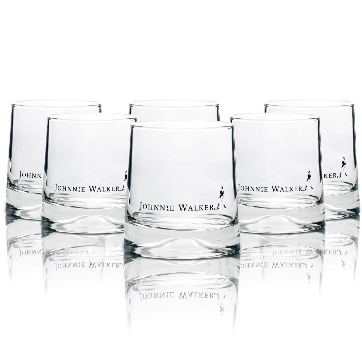 6x Johnnie Walker Whiskey Glass Tumbler, old design