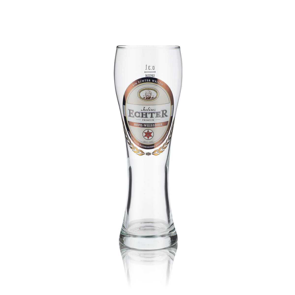 6x Julius Echter glass 0.3l Hefweizen wheat beer glasses set Walchensee STERN – View 2
