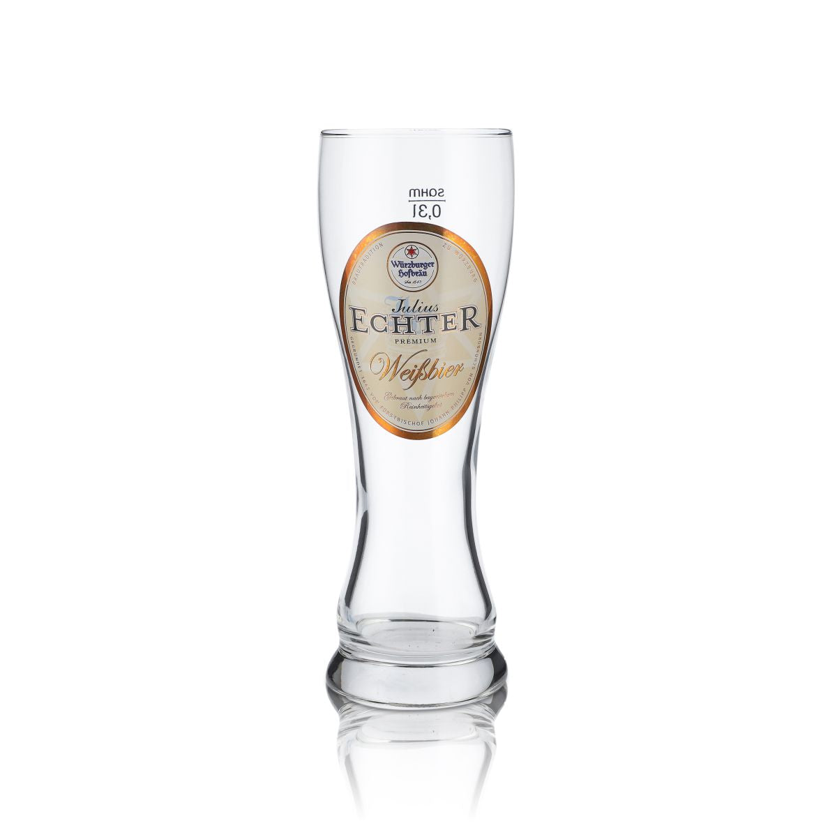 6x Julius Echter Glass 0.3l Wheat Beer Glass Hefeweizen Glass Set Black Forest GOLD – View 2