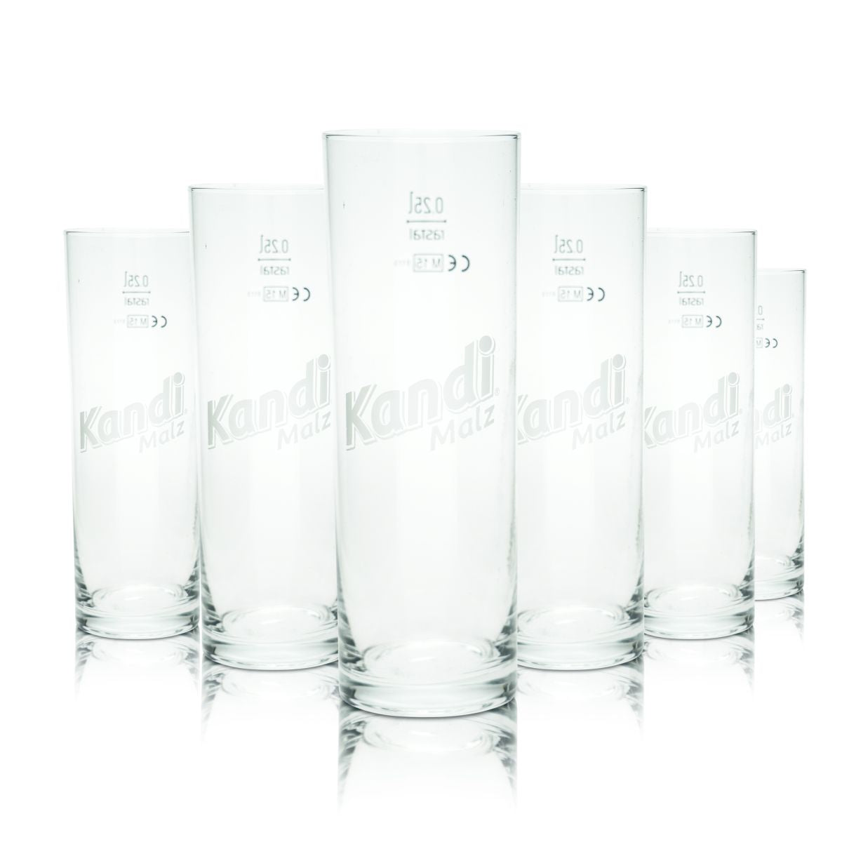 6x Kandi malt beer glass 0,25l Willi mug malt beer bar glasses set brewery