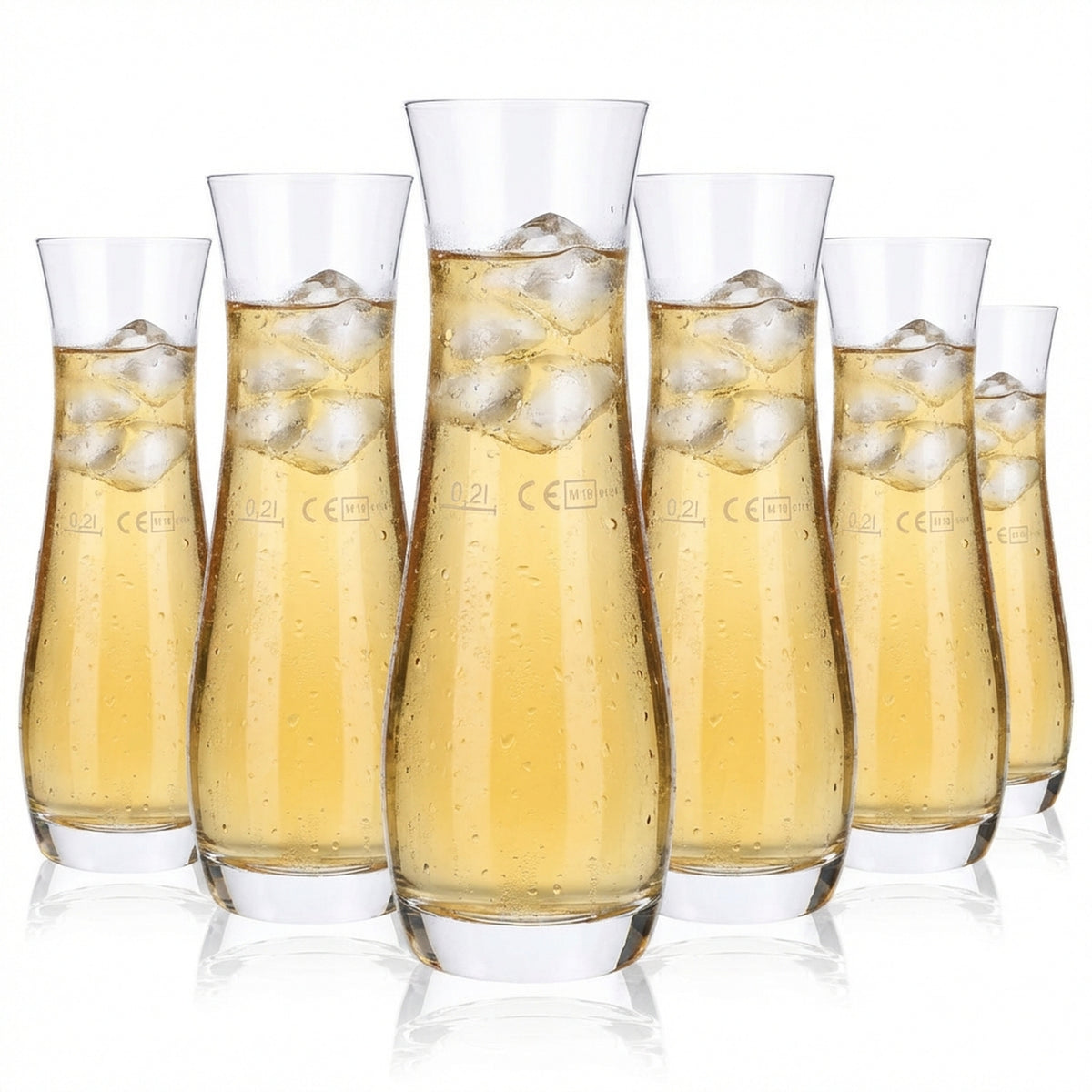 6x Carafe Water 0.2l Glass Pitcher Pourer Jug Can