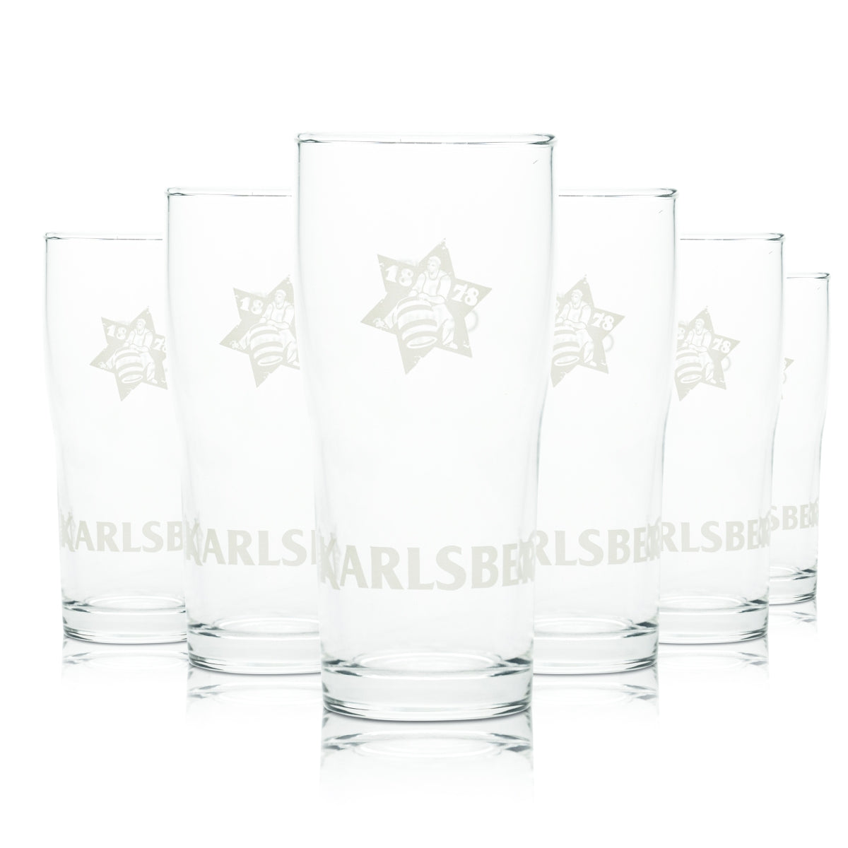 6x Karlsberg Glass 0.1l Beer Pilsner Trophy Mug Glasses Brewhouse Tasting Glass