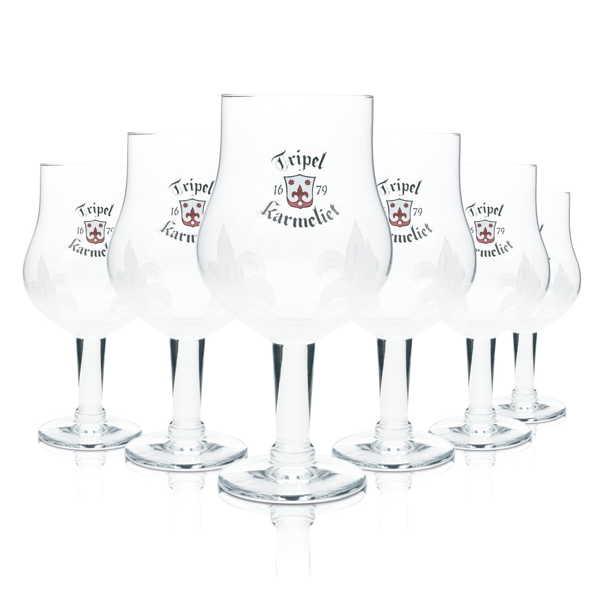 6x Karmeliet Glass 0.33l Beer Goblet Cup Frosted Glasses Gastro Bar Pub