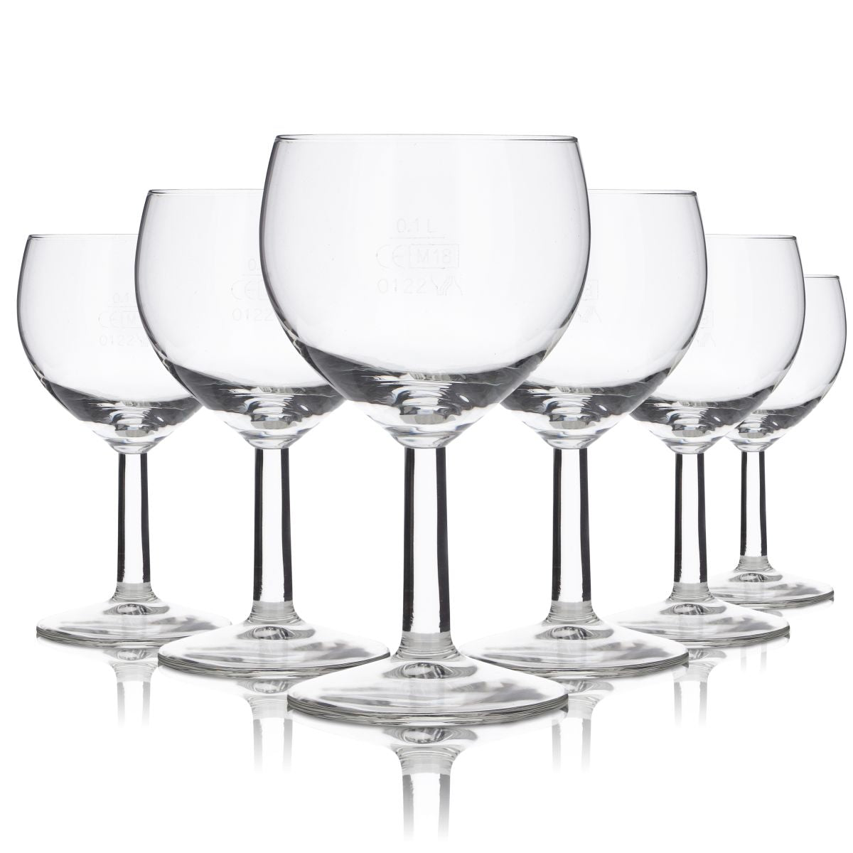 6x Goblet Glass 0.1l Mineral Water Sparkling Juice Glasses Set Blank Without Logo Print