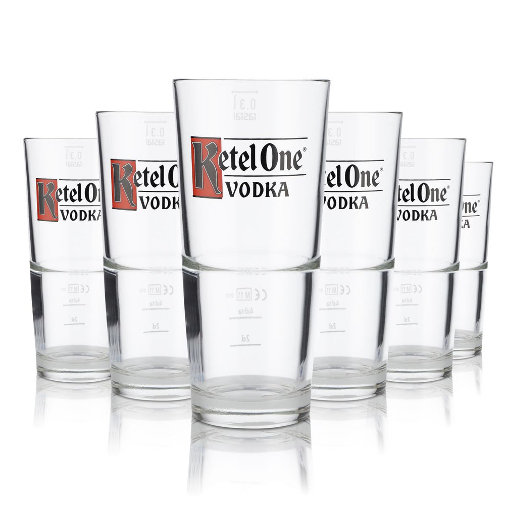 6x Ketel One Vodka Glass Shot Glasses Vodka Long Drink Glass Stackable Glass 2cl/4cl 0.3l