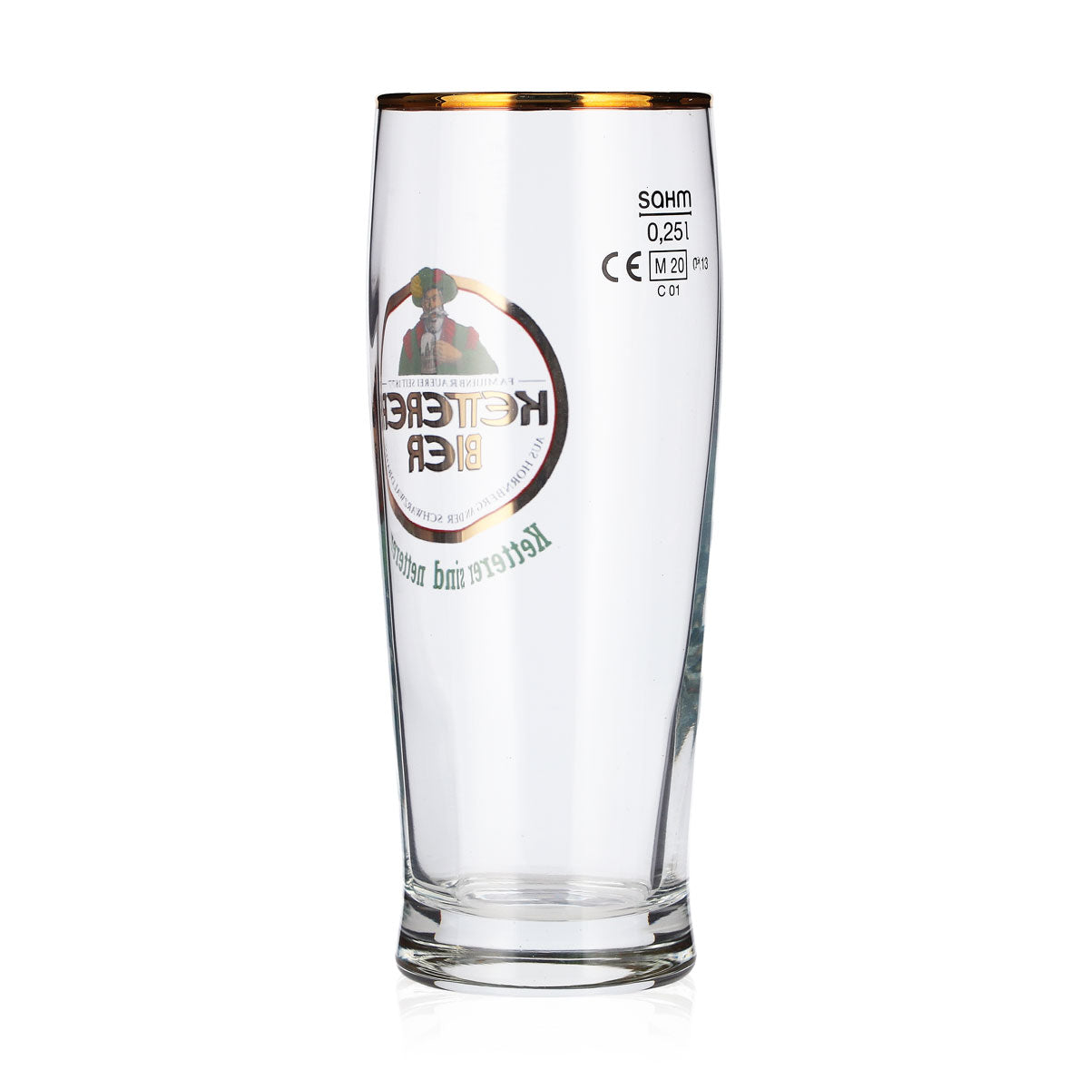 6 Ketterer Beer Glasses, 0.25 L, Gold-Rimmed "Sahm Trumpf" Beer Glasses – View 4