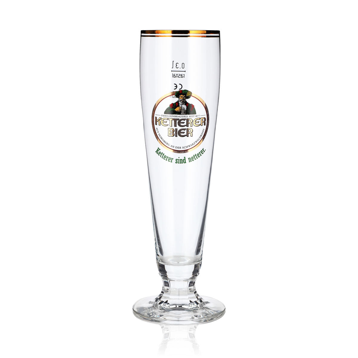 6 Ketterer Beer Glasses, 0.3 L, Gold-Rimmed Rastal (Set of 6) – View 2