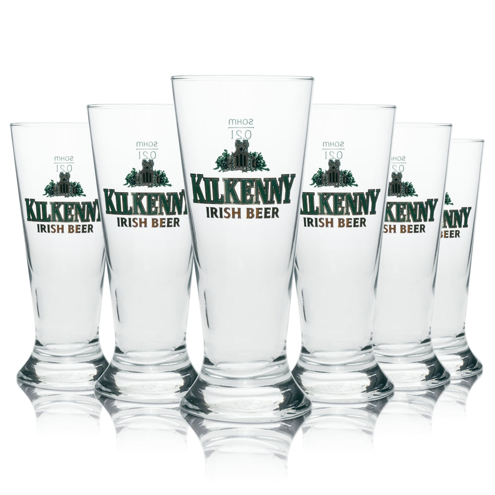 6x Kilkenny Beer Glass Cup, 0.2 L, Cream-Colored