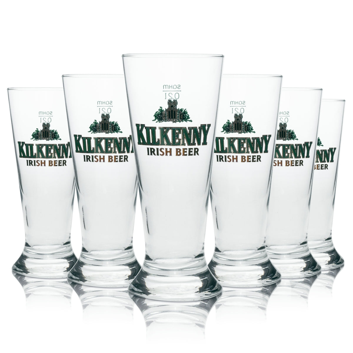 6x Kilkenny Beer Glass Cup, 0.2 L, Cream-Colored