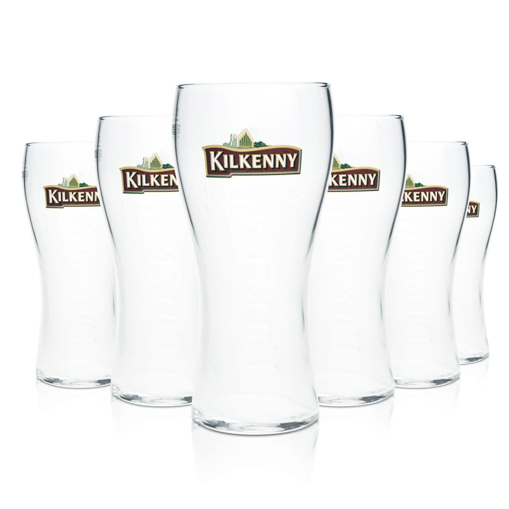 6x Kilkenny beer glass 0.5l pint glasses mug glasses trophy Irish beer Guinness
