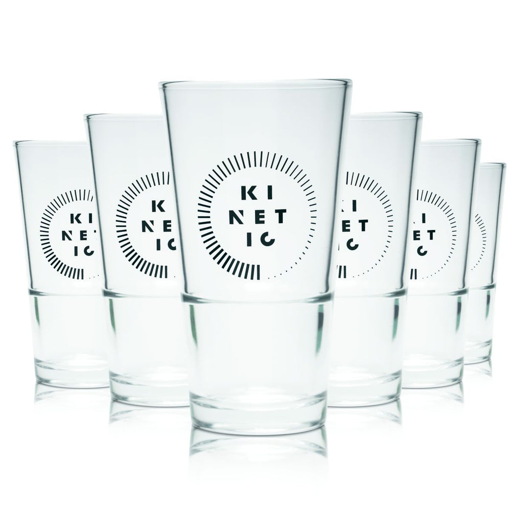 6x Kinetic Glass Vodka 0.35l Longdrink Glass Stackable Aperitif Glass Cocktail Glasses