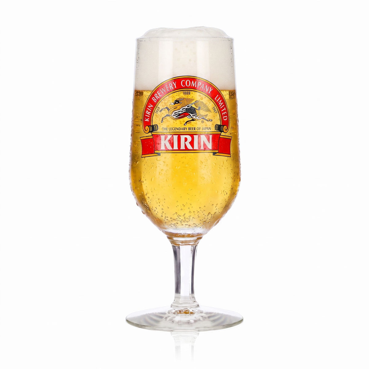 6 Kirin Ichiban Beer Glasses, 0.2 L, Goblet-Style, Red Bar Logo, Rastal – View 2