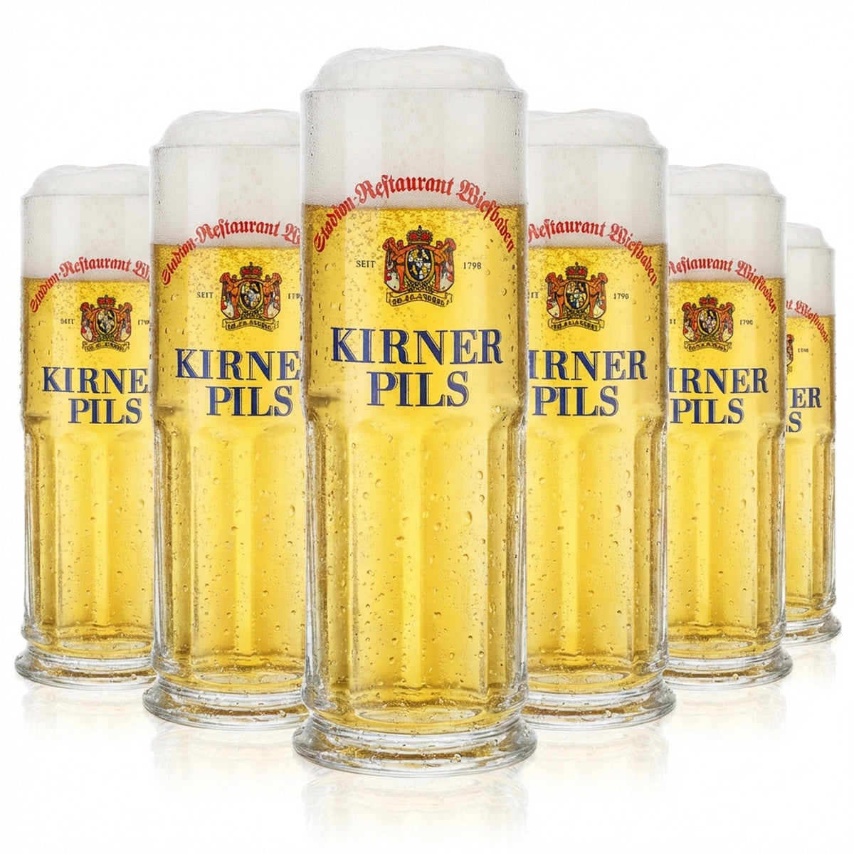 6x Kirner Private Brewery Beer Glass 0.3l Mug Relief Maximilian-Seidel Sahm