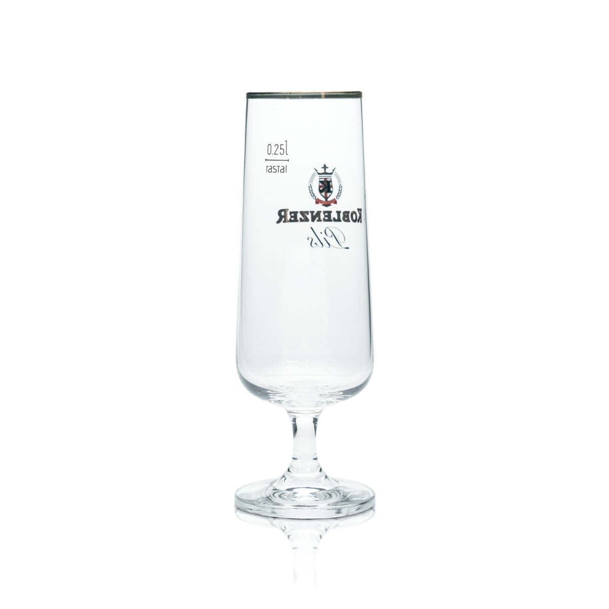 6x Koblenz beer glass 0.25 l tulip cup with gold rim, pilsner glasses, bar – View 3