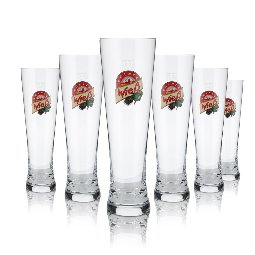 6x Kölner Wieß glass 0.3l wheat beer glass wheat beer glass goblet glass bar glasses set