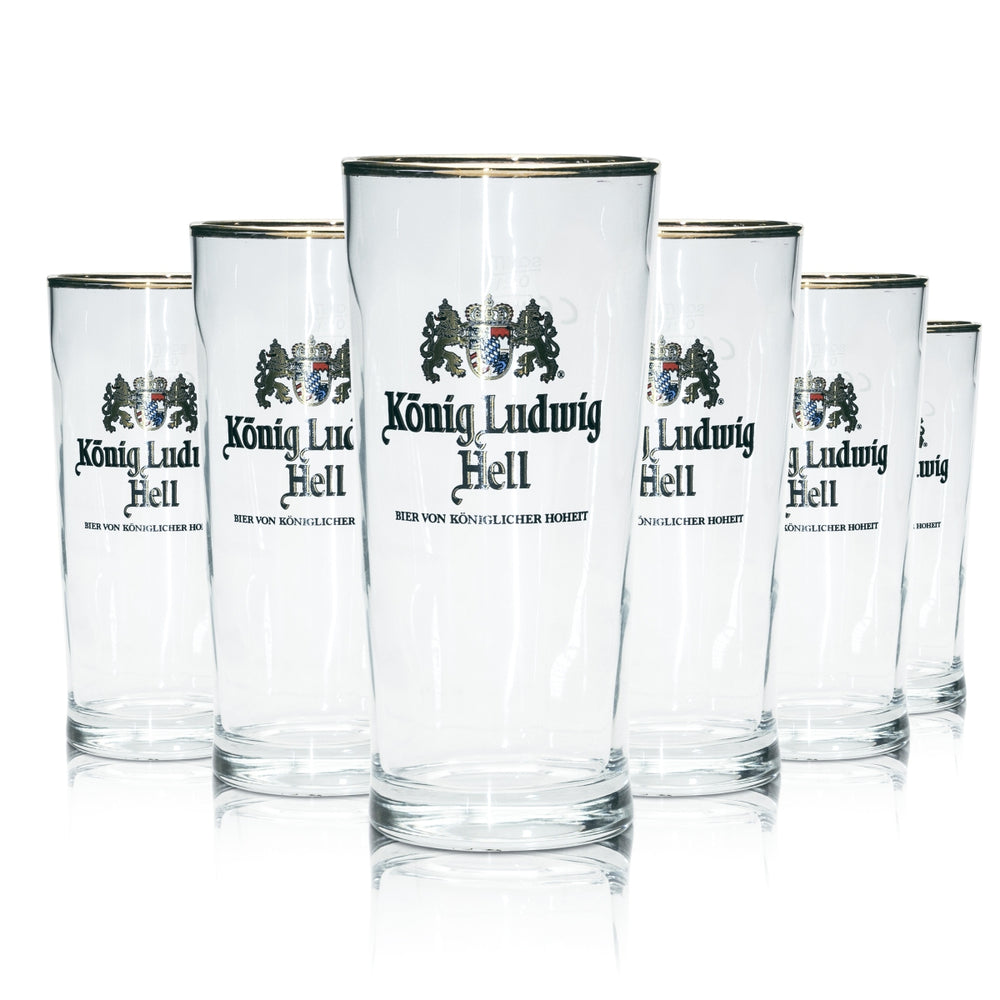 6x King Ludwig Beer Glass 0.2L Willi Mug Germania Relief Sleeping Glasses Beer