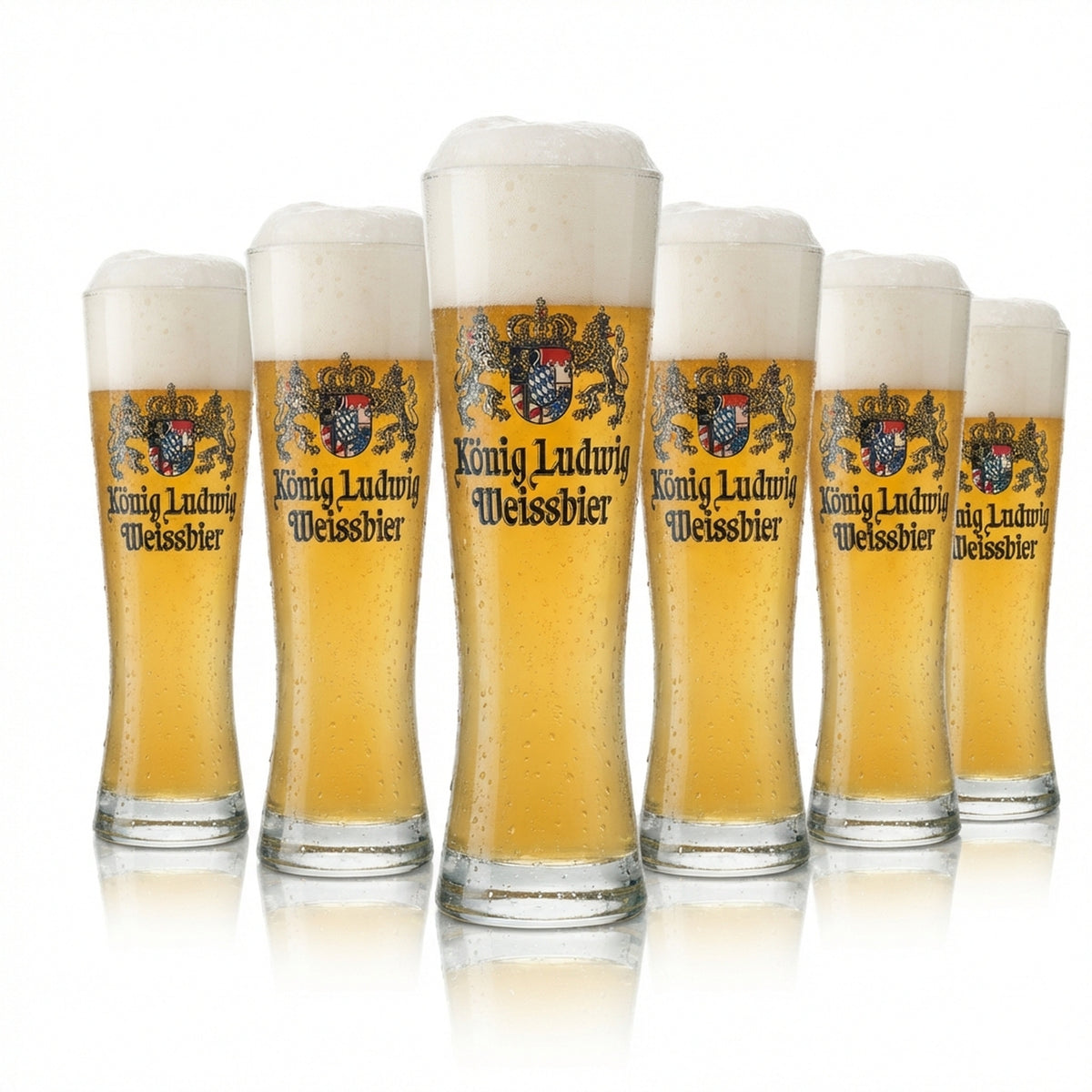 6x King Ludwig Beer Glass 0.3l Wheat Rastal