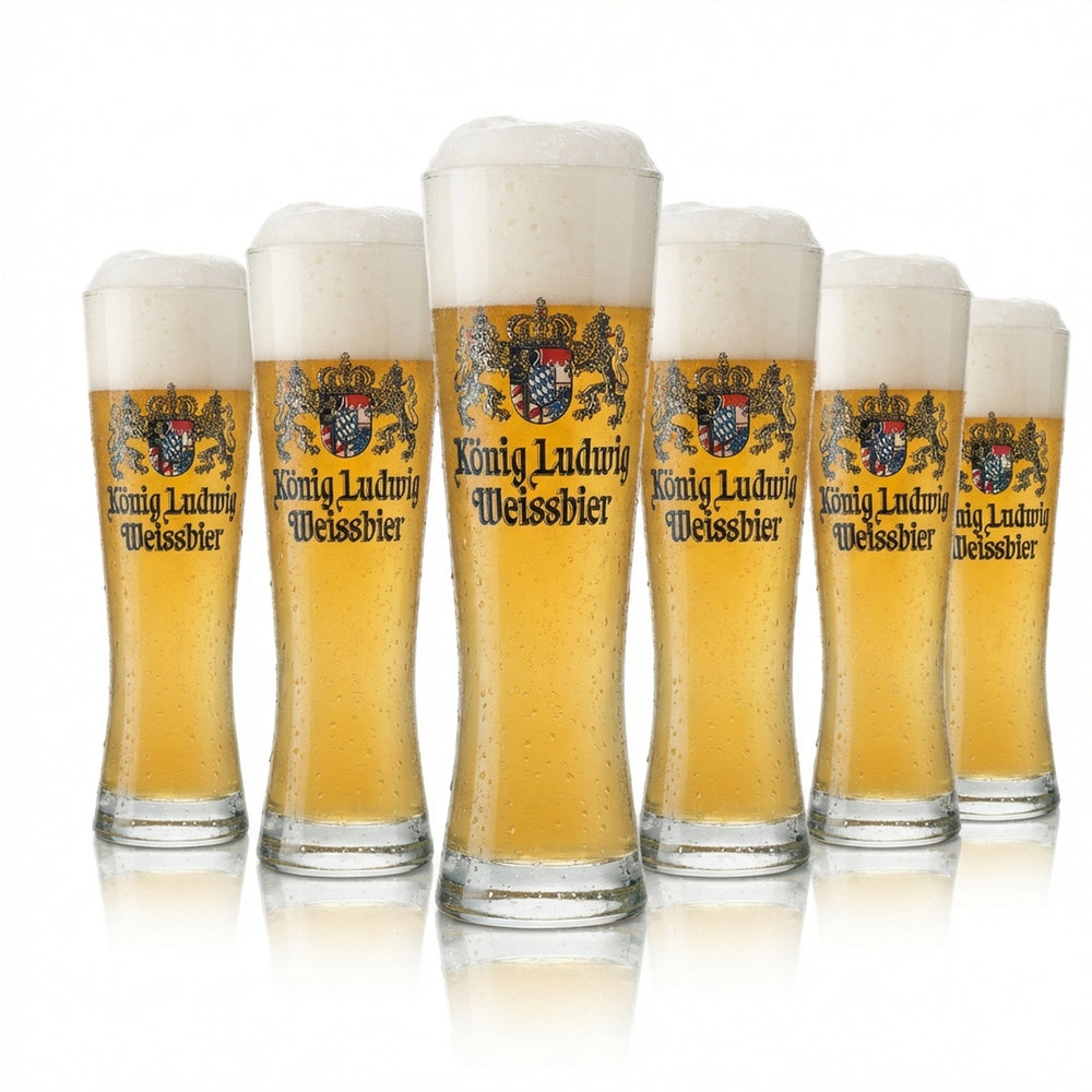 6x King Ludwig Beer Glass 0.3l Wheat Rastal