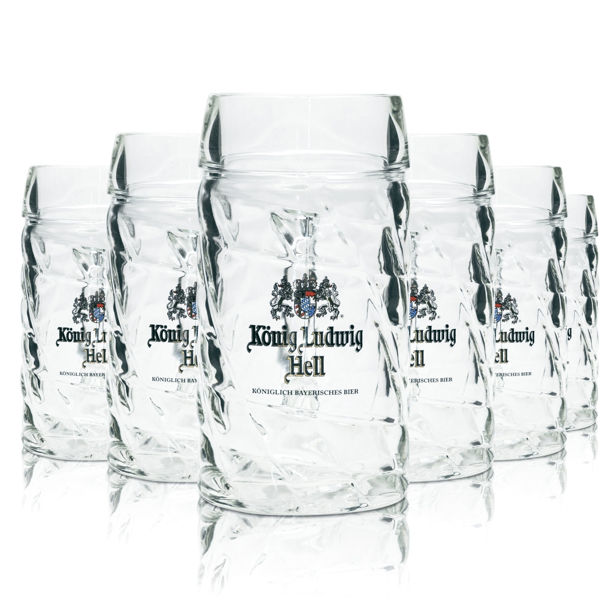 6x King Ludwig Beer Glass 0.5l Mug Diamond Seidel Sahm Relief Glasses Handle Mugs – View 2