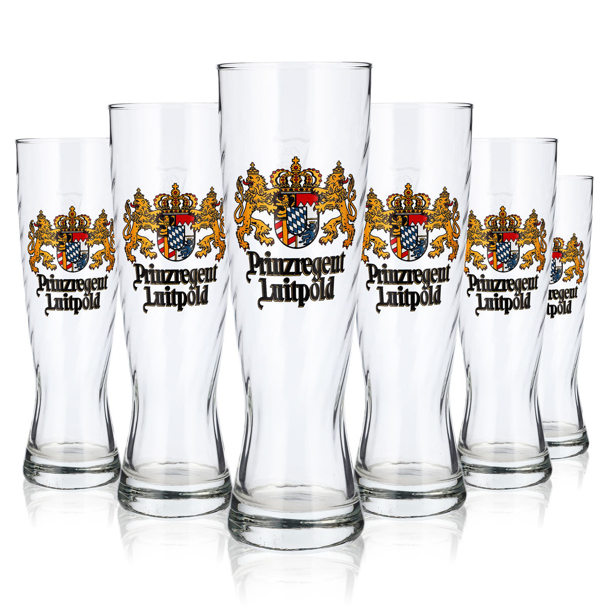 6x King Ludwig Beer Glass, 0.5 L Wheat Beer Glass, Prince Regent Luitpold (Set of 6)