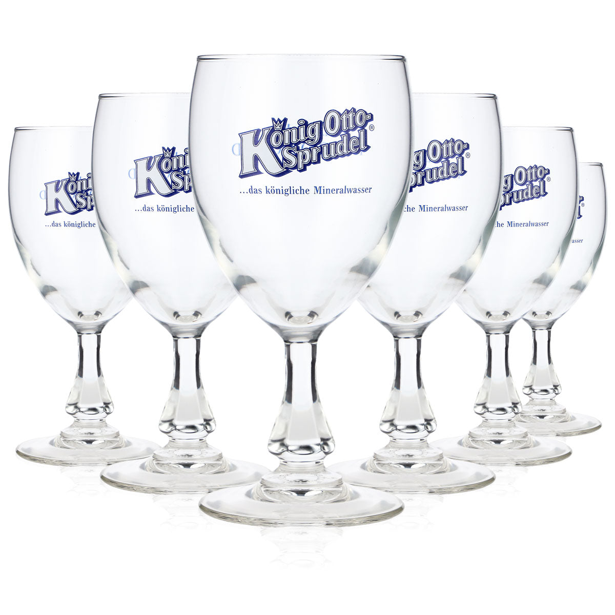 6x König Otto Sparkling Water Glasses, 0.18 L, Square-Bodied, Square-Stemmed (Set of 6)