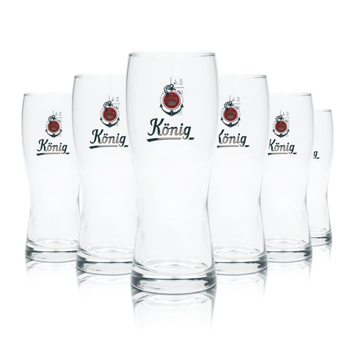 6x King Pilsener Beer Glass 0.4l Mug Willi Glasses Trophy Brewery Pilsner Beer