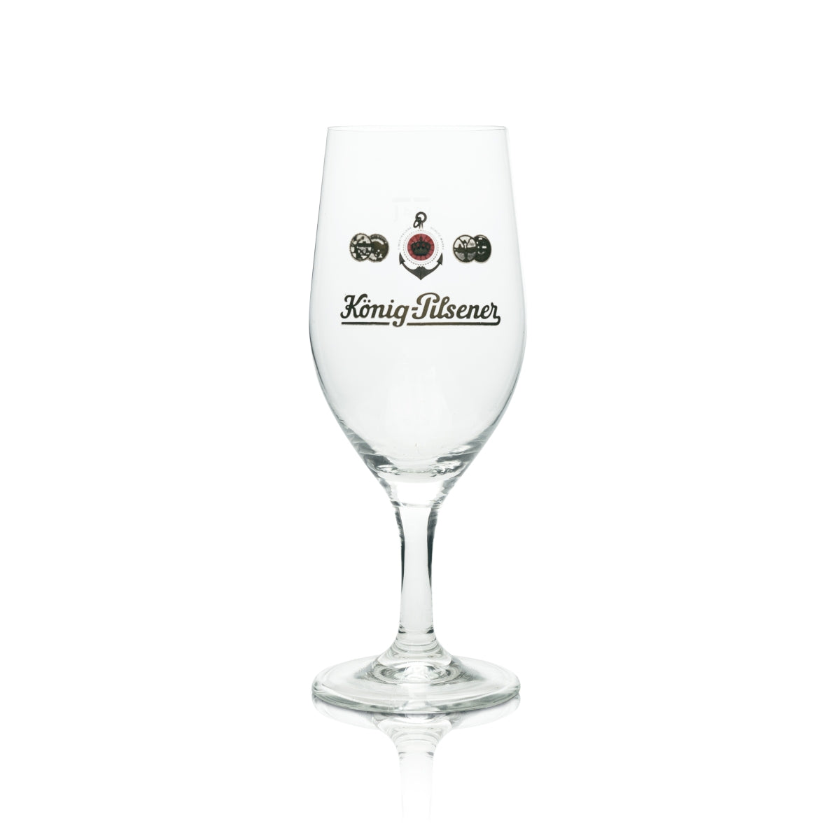 6x König Pilsener beer glass 0.4l tulip brewery trophy glasses stem oak mark – View 2