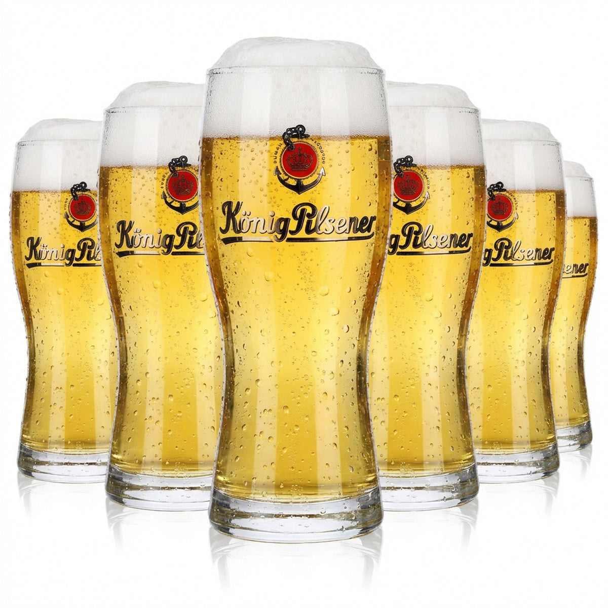 6x König Pilsener Beer Glasses Beer Glasses 0.2l Mug Curve Cup Rastal