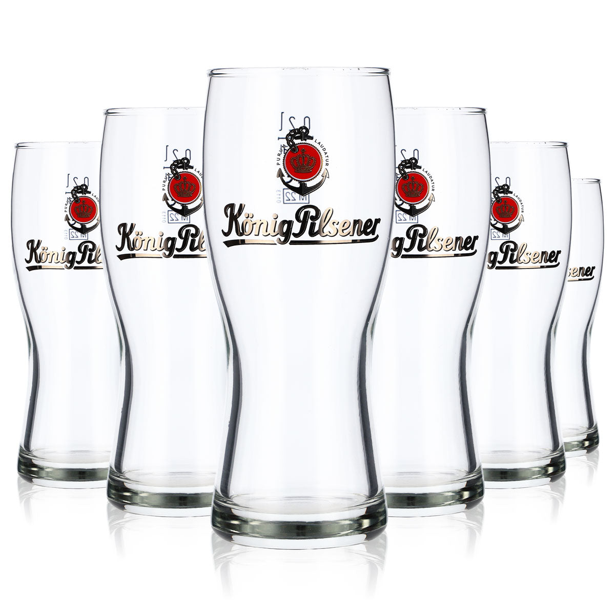 6x König Pilsener Beer Glasses Beer Glasses 0.2l Mug Curve Cup Rastal – View 5