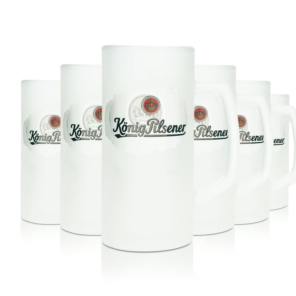 6x König Pilsener beer glass 0.3l Satin beer mug milk glass tankard glasses set