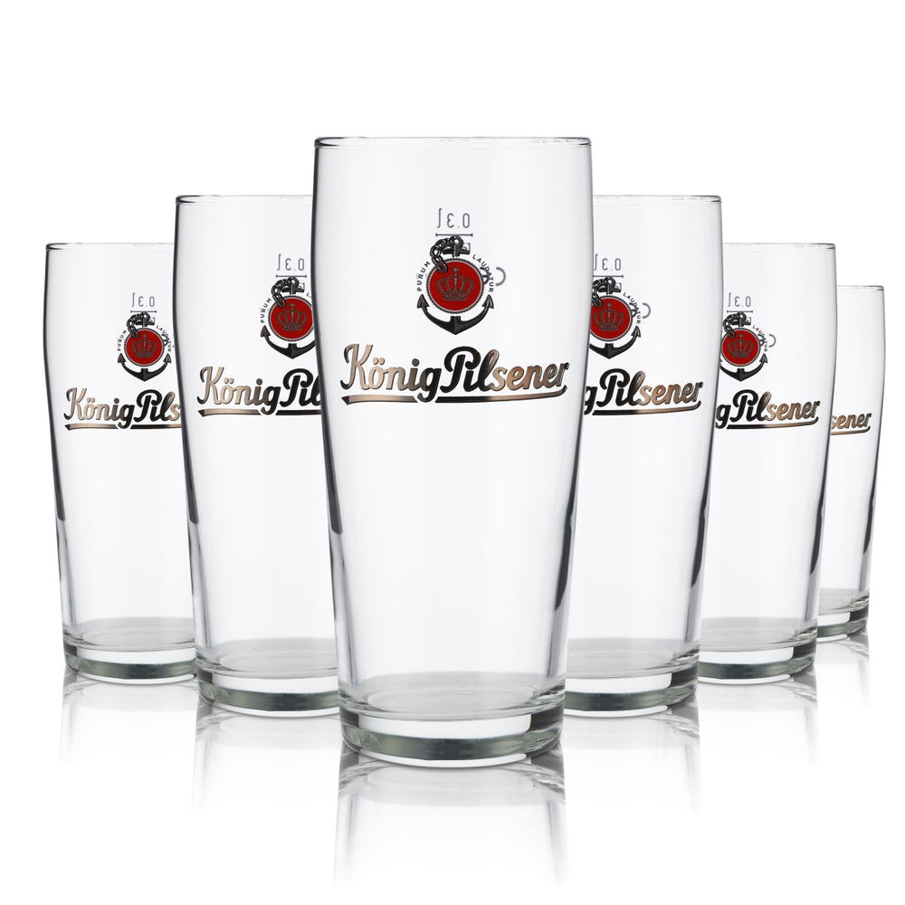 6x König Pilsener beer glass 0.3l Willi mug goblet glasses set brewery gastro
