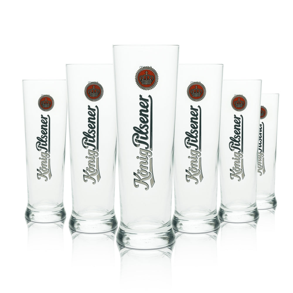 6x König Pilsner Beer Glass Tulip 0.4l Sahm