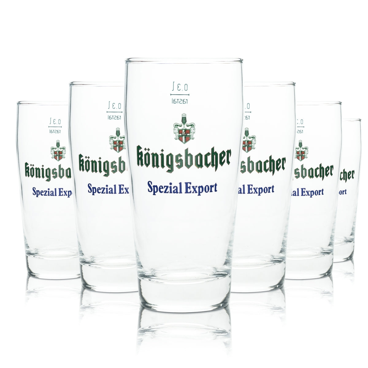 6x Königsbacher Beer Glass 0.3l Willi Becher Special Export Glasses Brewery Beer