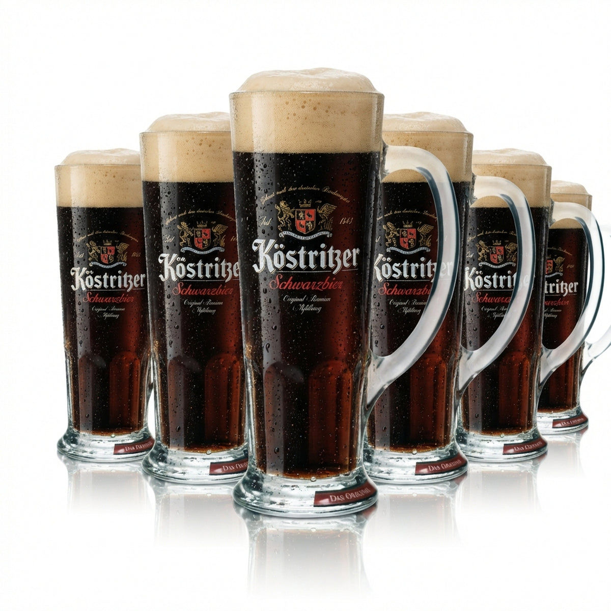 6x Köstritzer beer glass 0.3l mug "Schwarzbier" Sahm Seidel glasses mugs brewer